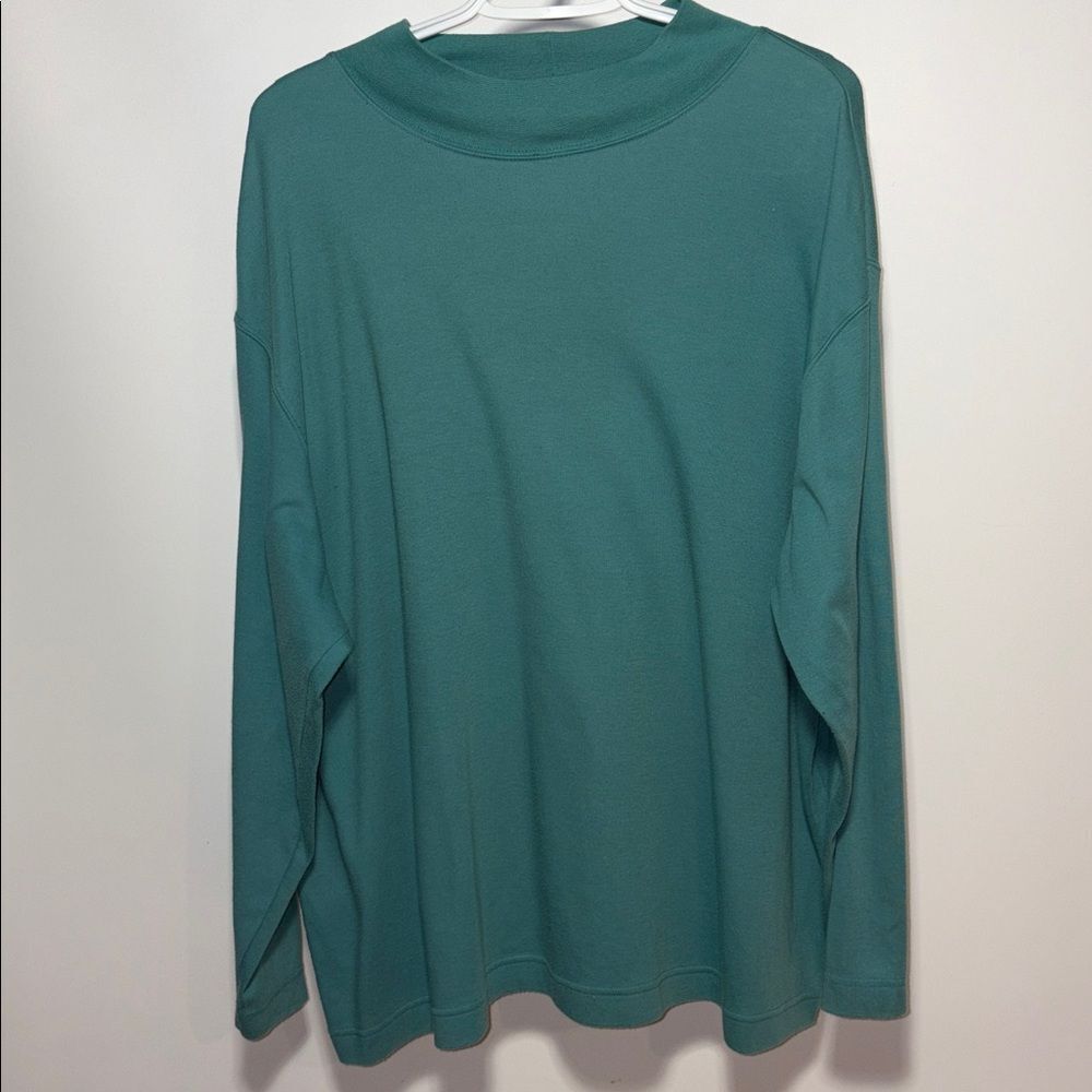 Just Me Turquoise crewneck long sleeve Top